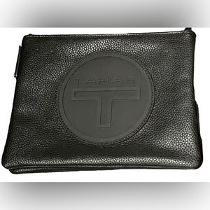 Tahari Black crossbody purse medium to large bag 8x6 inches leather look